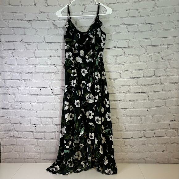NWT Bebe Black Floral Wrap Dress Size XS DD0566 - Picture 3 of 8